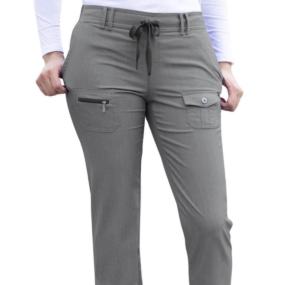 Adar Pro 6-Pocket Scrub Pants - Heather Grey
